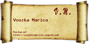 Voszka Marica névjegykártya